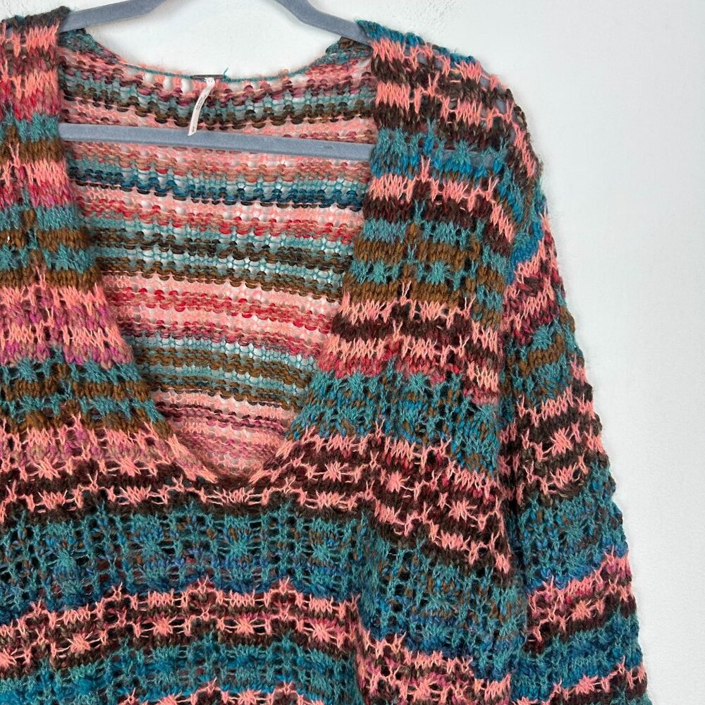 Free People Spell on Your Sweater L Boho Artsy Tunic Multicolor Cottagecore Beac - Picture 3 of 10